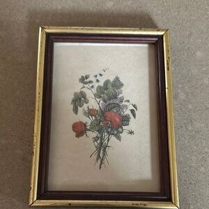 Vintage Gold Framed Floral Art